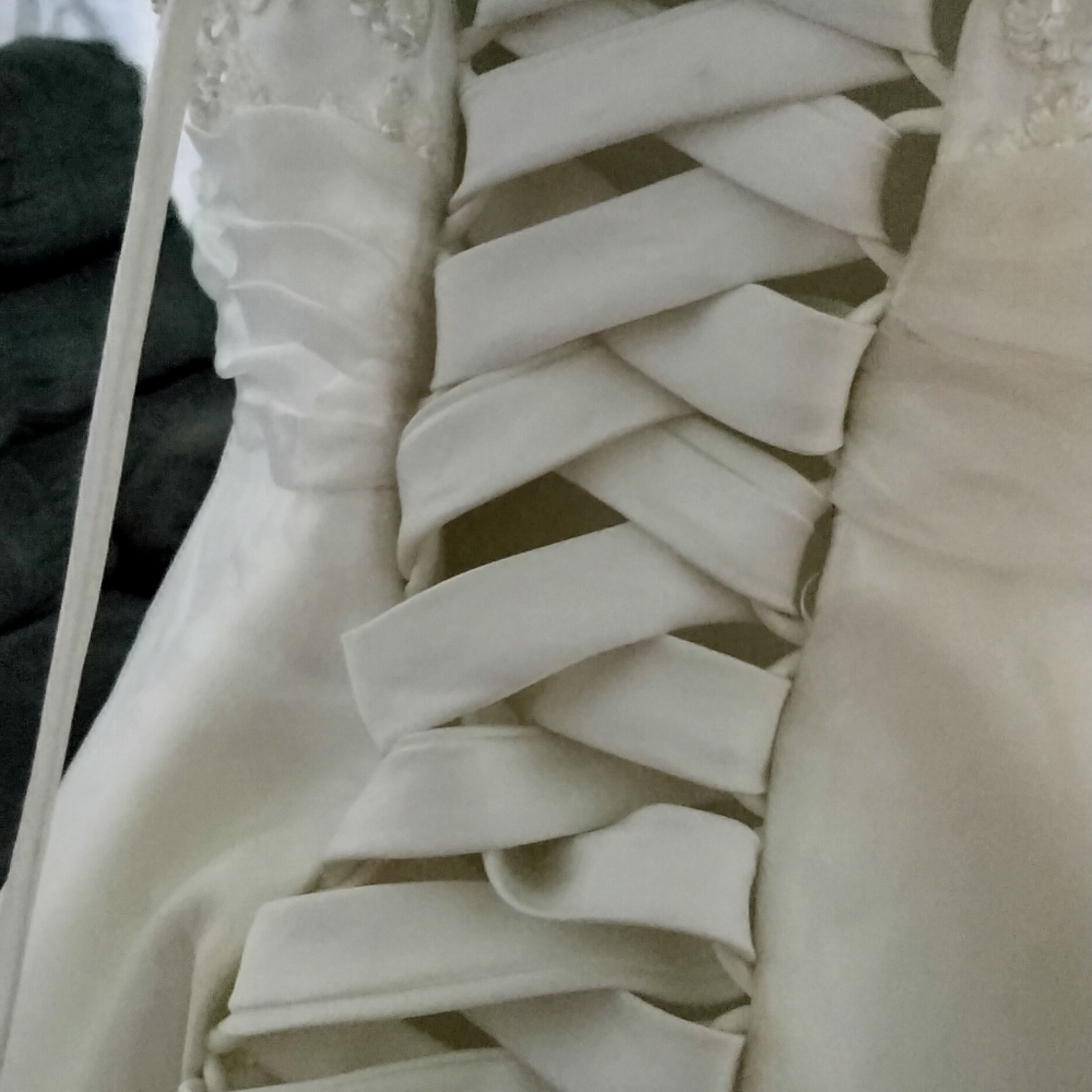 Satin Vintage Evening/ Bride Dress Wclutch - Picture 7 of 11